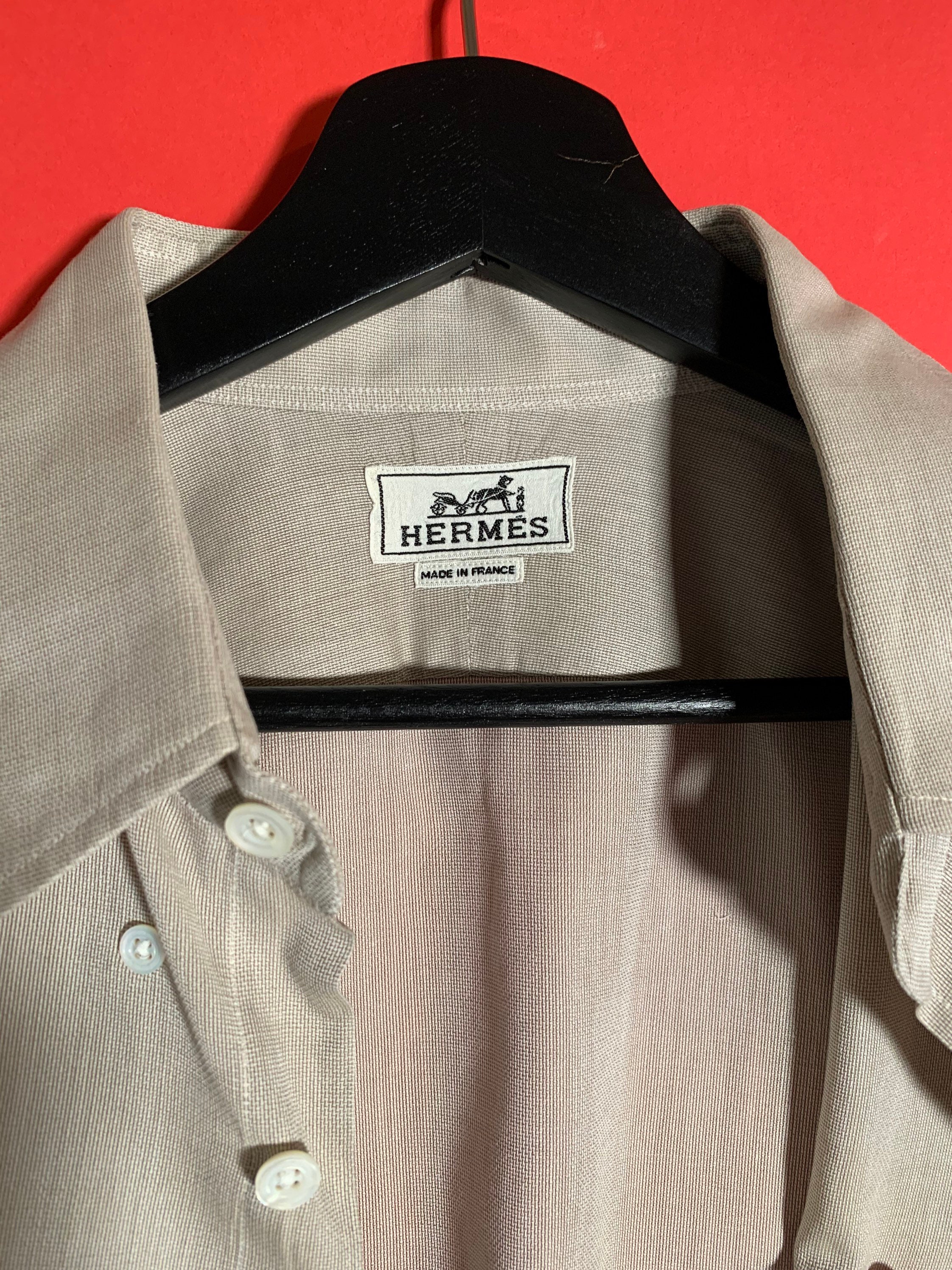喜ばれる誕生日プレゼント Vintage Hermes Mens Button Down Cotton Size XL - Etsy トップス