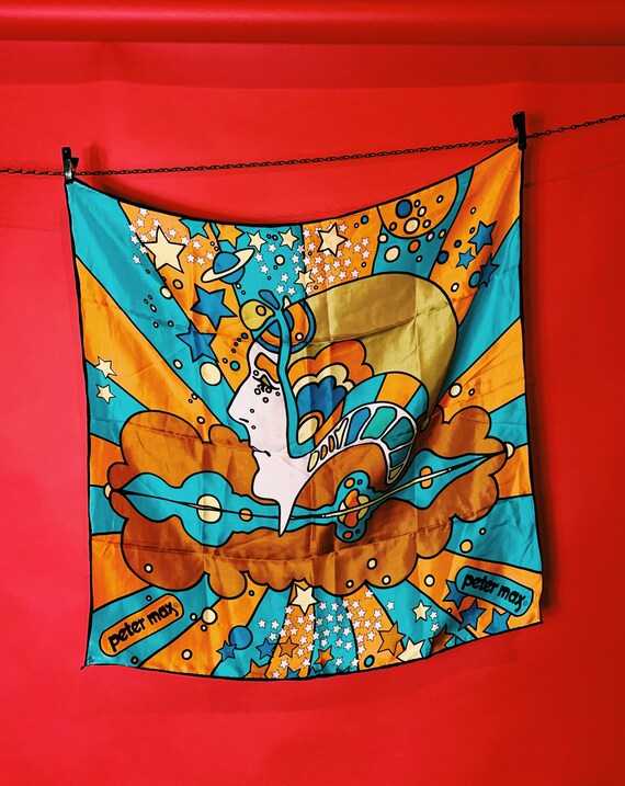 RARE 1970’s Peter Max Silk Scarf