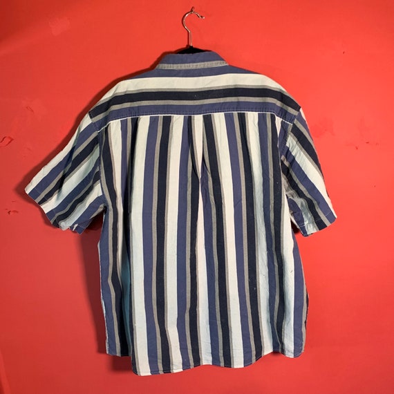 90's Faded Glory Men's Striped Button Down Navy W… - image 6