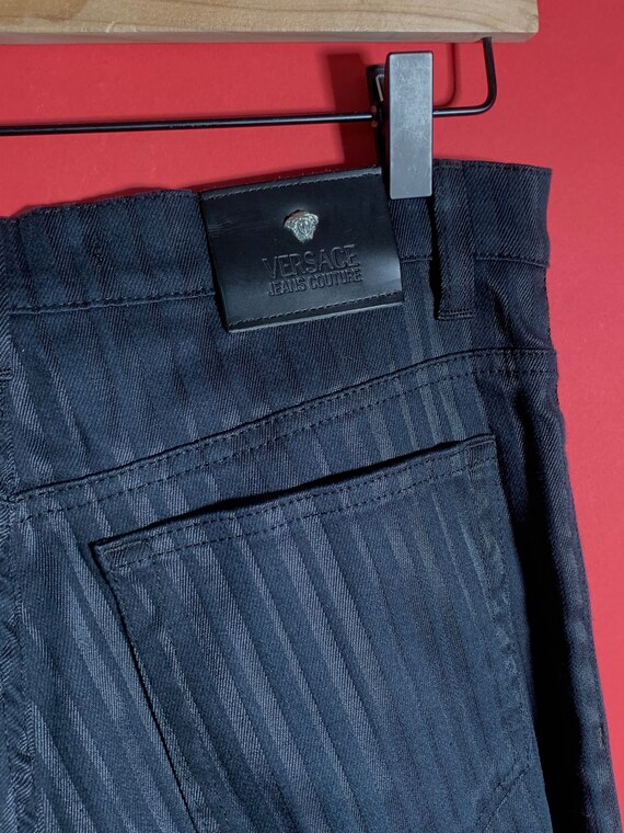 Vintage Versace Jeans Couture Black Pin Stripe Pa… - image 5