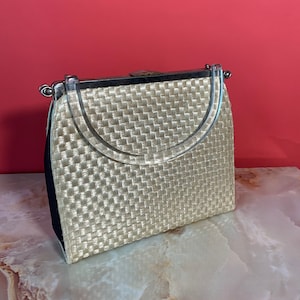 Vintage 1960’s 3 in 1 Handbag Reversible White and Black