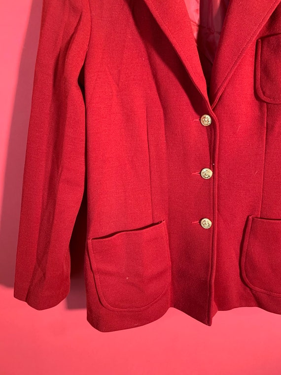 Vintage 1960’s Jantzen Red Blazer with Gold Butto… - image 4