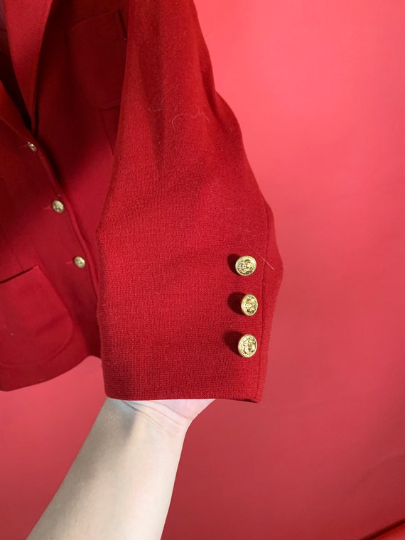 Vintage 1960’s Jantzen Red Blazer with Gold Butto… - image 6