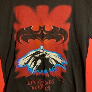 VTG RARE 1997 Batman and Robin Single Stitch Black Tshirt Size XL Dc Comics image 3