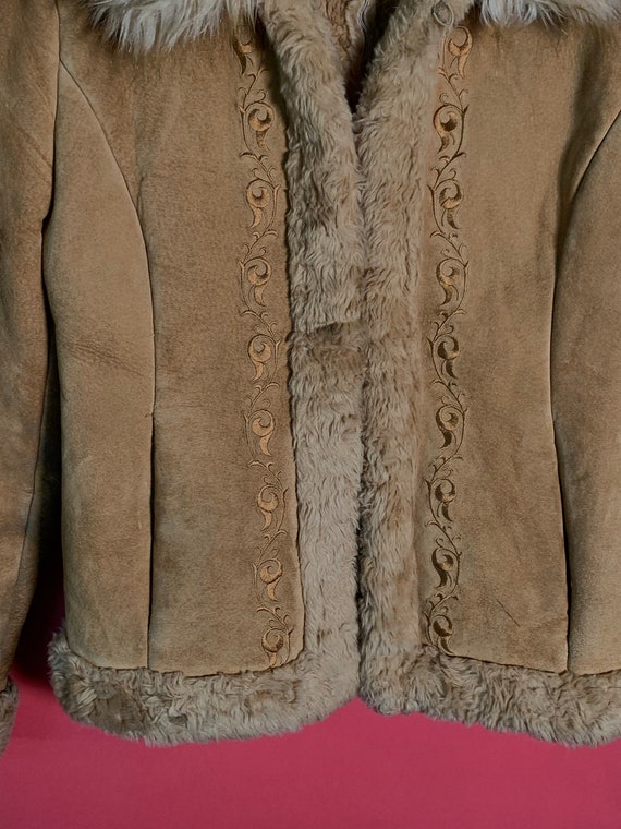 Y2K GUESS Penny Lane Leather Jacket Faux Fur Coat… - image 4