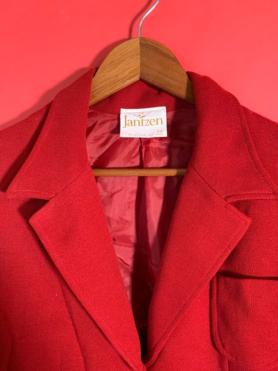 Vintage 1960’s Jantzen Red Blazer with Gold Butto… - image 2