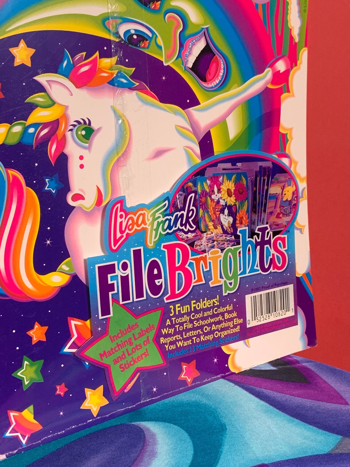 VTG 1990s Y2K Lisa Frank File Brights Folders With Matching Labels and