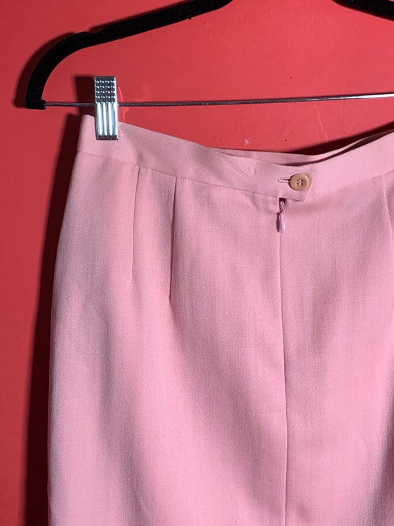 Vintage 1980's Escada Baby Pink Wool Mini Skirt, … - image 7