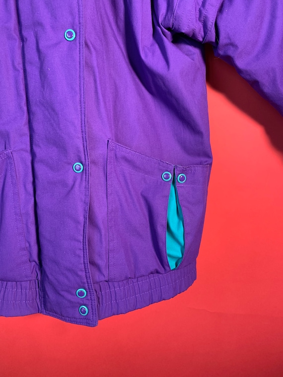 Vintage 80’s Purple and Blue Ski Jacket Suit Suit… - image 3