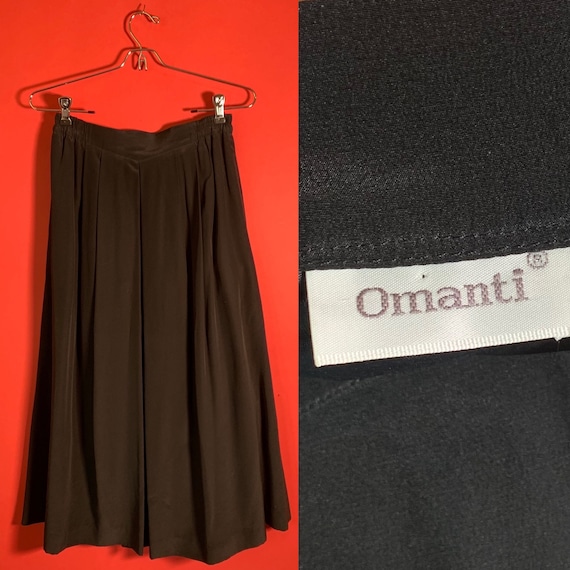 Omanti 100% Silk Black Maxi Skirt Womens Mediun