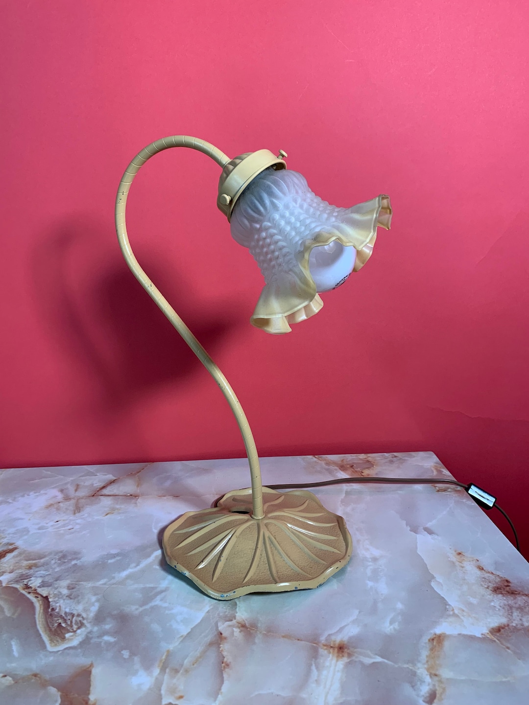Vintage 1930’s Lily Pad Bas Gooseneck Table Lamp Tulip Flower Lamp - Etsy
