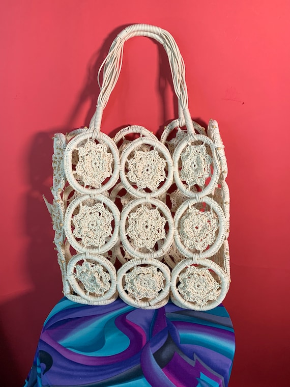 VTG Summer Macramé Beach Bag Tote Tan