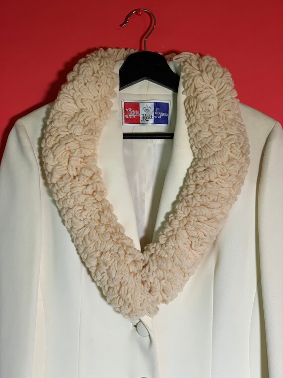 Rare 1960’s Lilli Ann Knit Cream Yarn Jacket Coat - image 5