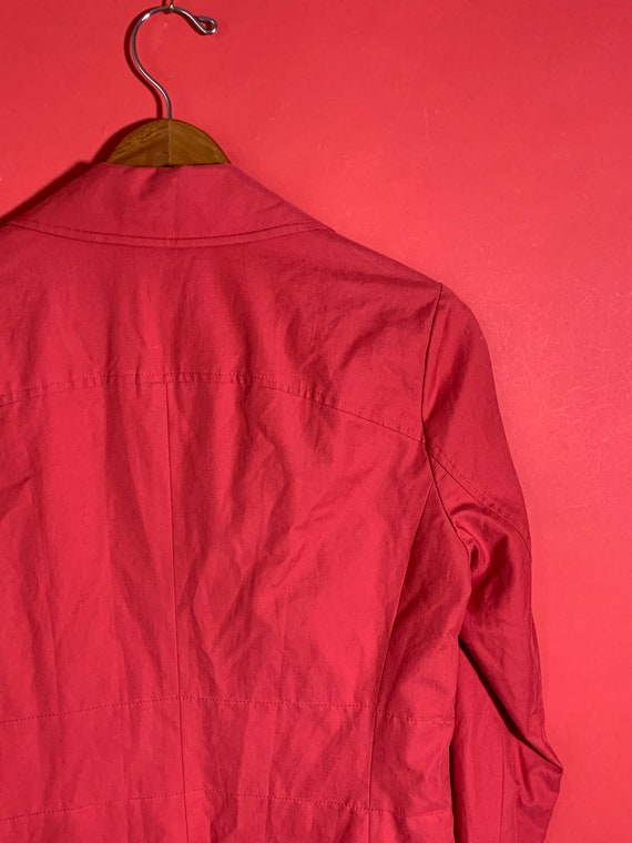 Eddie Bauer Red Cotton Jacket Trench Coat Size S - image 8