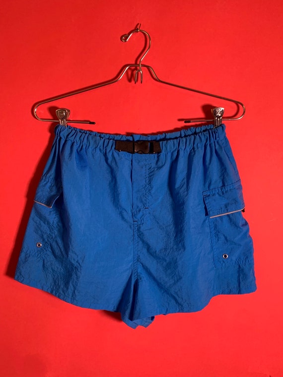 VTG Jantzen Blue Nylon Hiking Shorts High Waisted… - image 1