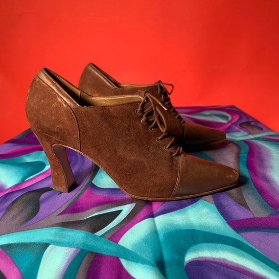 1970’s Larry Stuart Brown leather/ suede Oxfords - image 5