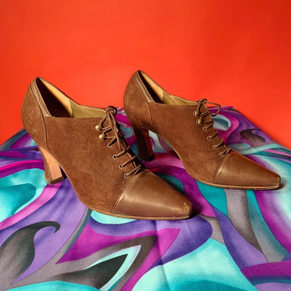 1970’s Larry Stuart Brown leather/ suede Oxfords - image 1