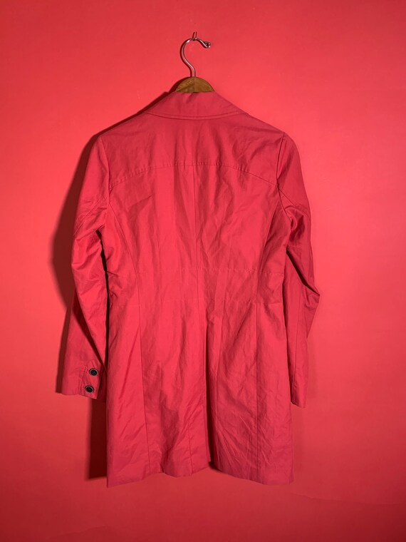 Eddie Bauer Red Cotton Jacket Trench Coat Size S - image 7