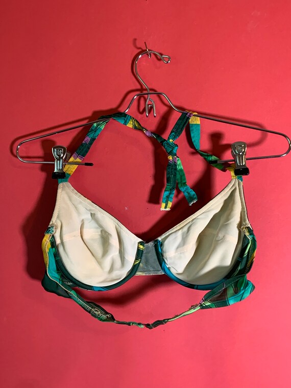 VTG 1970's Green Floral Bikini 2 Piece Set, Halte… - image 7