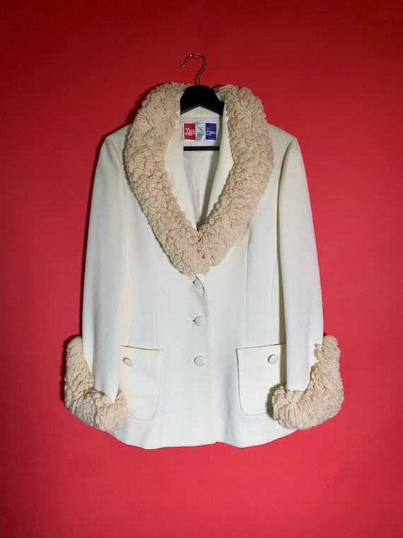 Rare 1960’s Lilli Ann Knit Cream Yarn Jacket Coat - image 1