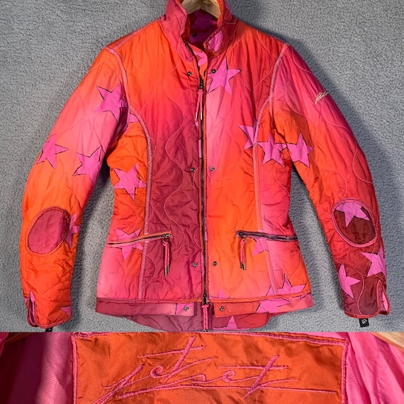 Vtg Rare JET SET Pink and Orange Down Puffer Ski Jacket Womens Small Ski Wear Etsy