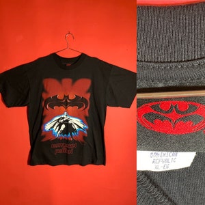 VTG RARE 1997 Batman and Robin Single Stitch Black Tshirt Size XL Dc Comics image 1