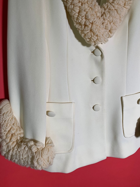 Rare 1960’s Lilli Ann Knit Cream Yarn Jacket Coat - image 7