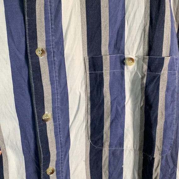90's Faded Glory Men's Striped Button Down Navy W… - image 7
