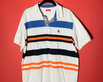 Vintage IZOD Polo White and Striped Size Mens Large