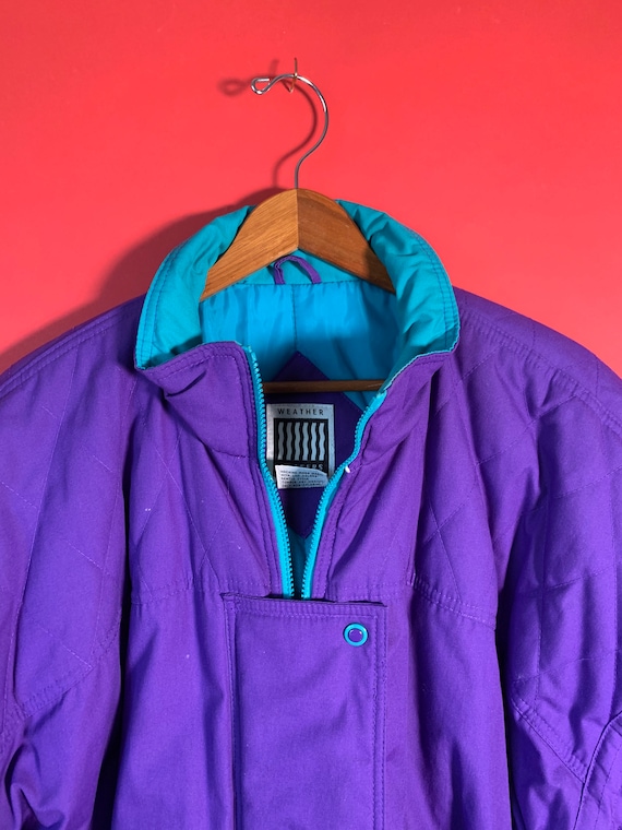 Vintage 80’s Purple and Blue Ski Jacket Suit Suit… - image 2