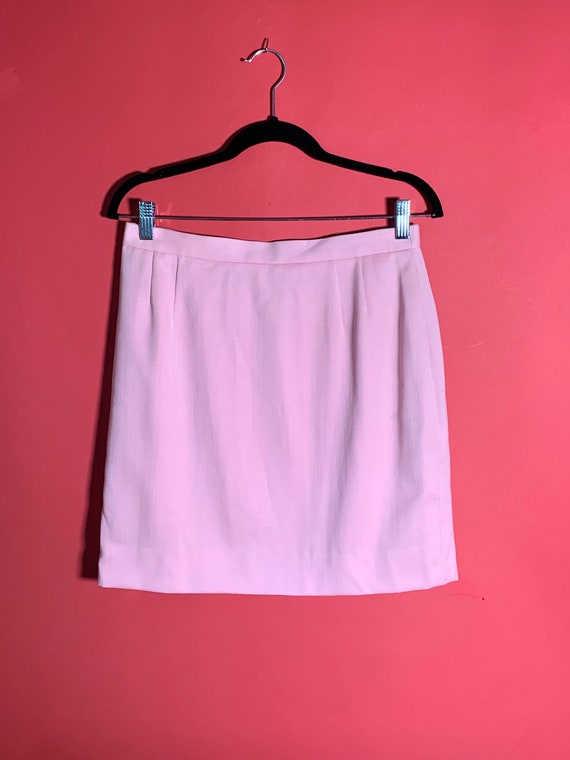 Vintage 1980's Escada Baby Pink Wool Mini Skirt, W
