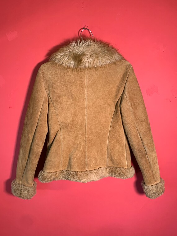 Y2K GUESS Penny Lane Leather Jacket Faux Fur Coat… - image 10