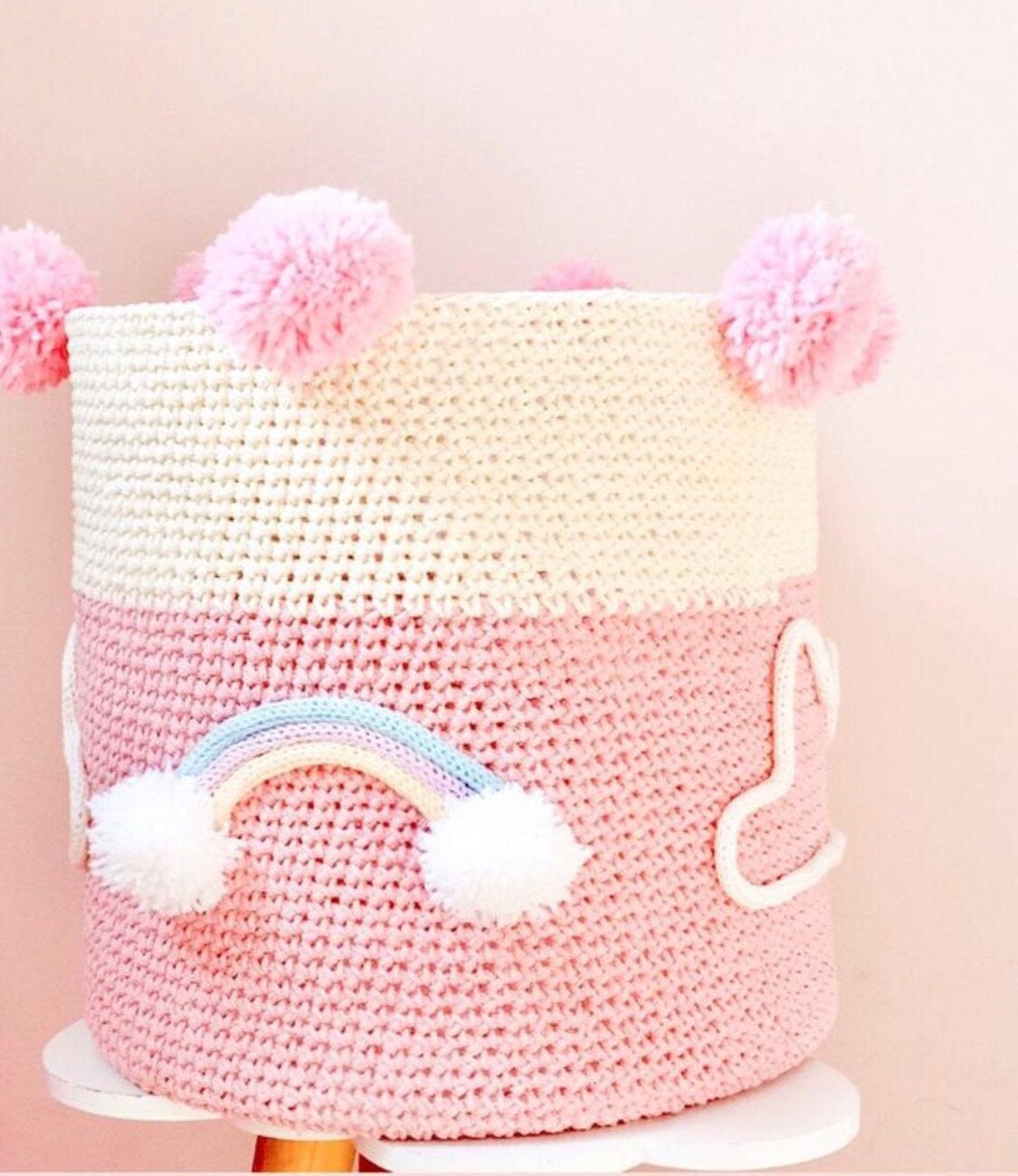 Rainbow Woven Kids Storage Basket Etsy