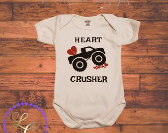 Heart Crusher Onesie / Valentine's Boy Onesie / Camisa de San Valentín / Camisa de niño / Camisa personalizada / Camisa personalizada