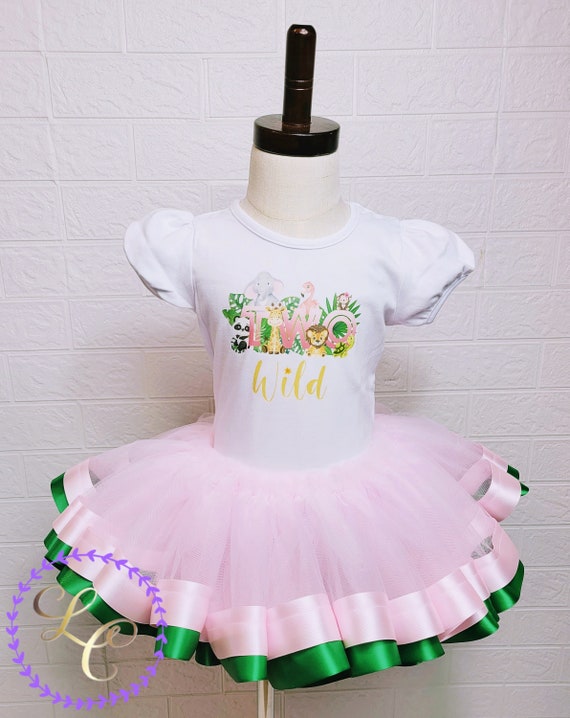 Wild Two Birthday Outfit, Girls' Tutu, Jungle Animals