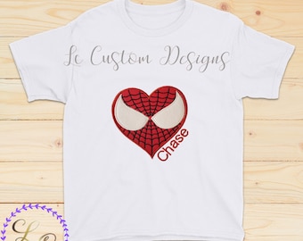 Spider valentines/Valentine's Shirt/ Valentine's Onesie/Kid's shirt/ Custom Shirt/Unisex Shirt/Embroidery Shirt