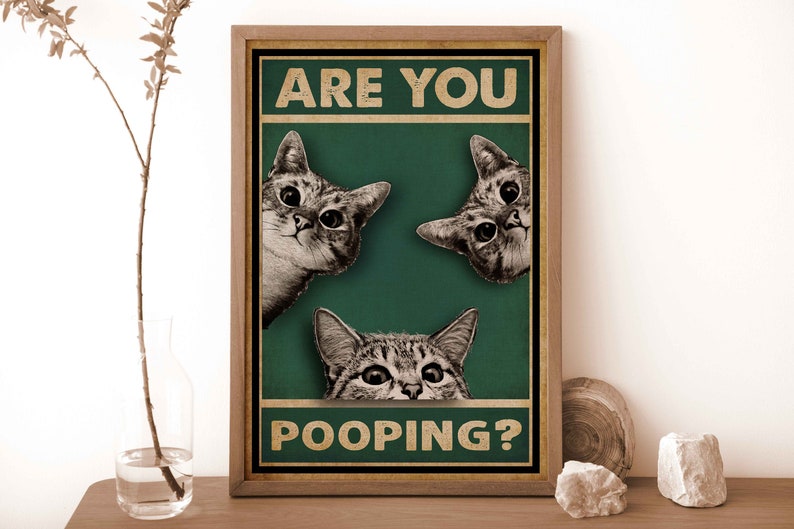 Funny Cat Are You Pooping Poster Funny Kitty Cat Cats Lover Etsy