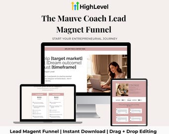 Mauve Coach Lead Magnet Funnel | GHL Opt-In Template (Digital Download)