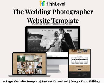 Wedding Photographer Website Template | Photography Website Template | Wedding Photography Website | | 5 Page Website Template