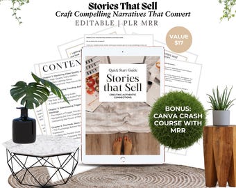Stories that Sell Marketing digital guides plus bonus Canva Crash Course with MRR PLR