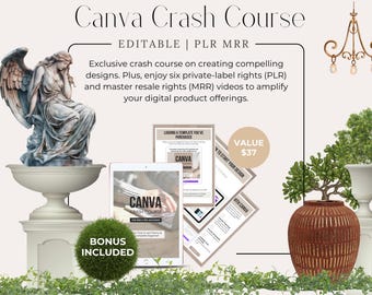 The Canva Crash Course with Master Resell Rights, PLR Template, Plus Video Tutorial eBook, Digital Download, Done For You