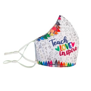 Teacher's Face Mask TEACH LOVE INSPIRE image 2