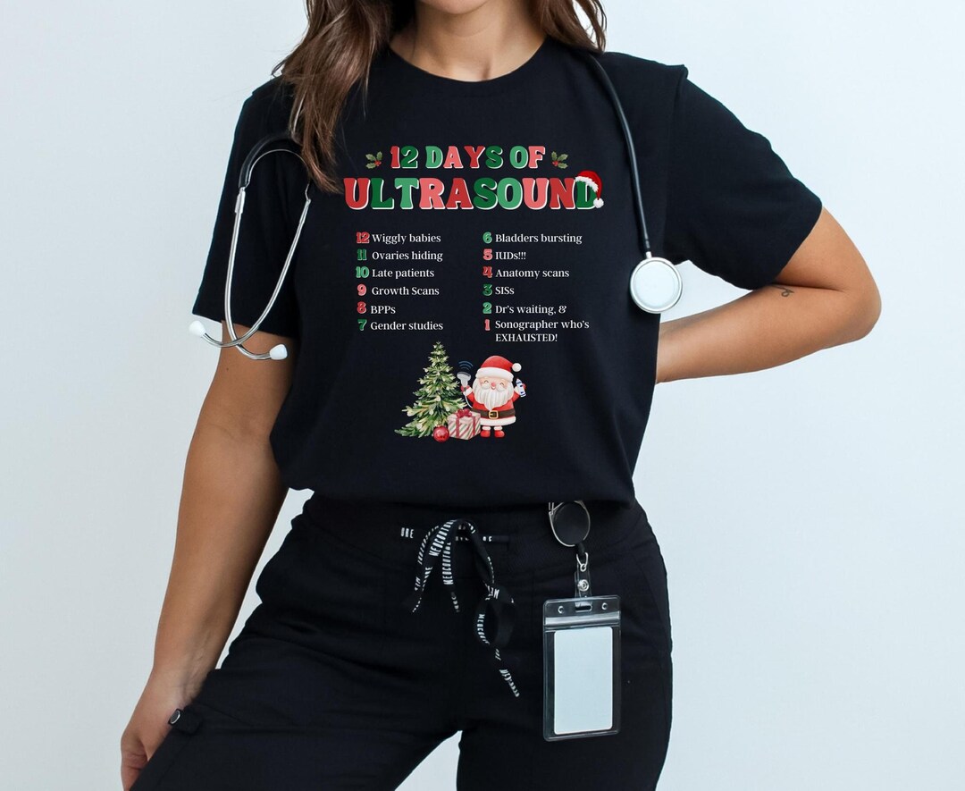 12 Days of OB Ultrasound Tech Christmas Shirt, OB Sonographer Christmas ...