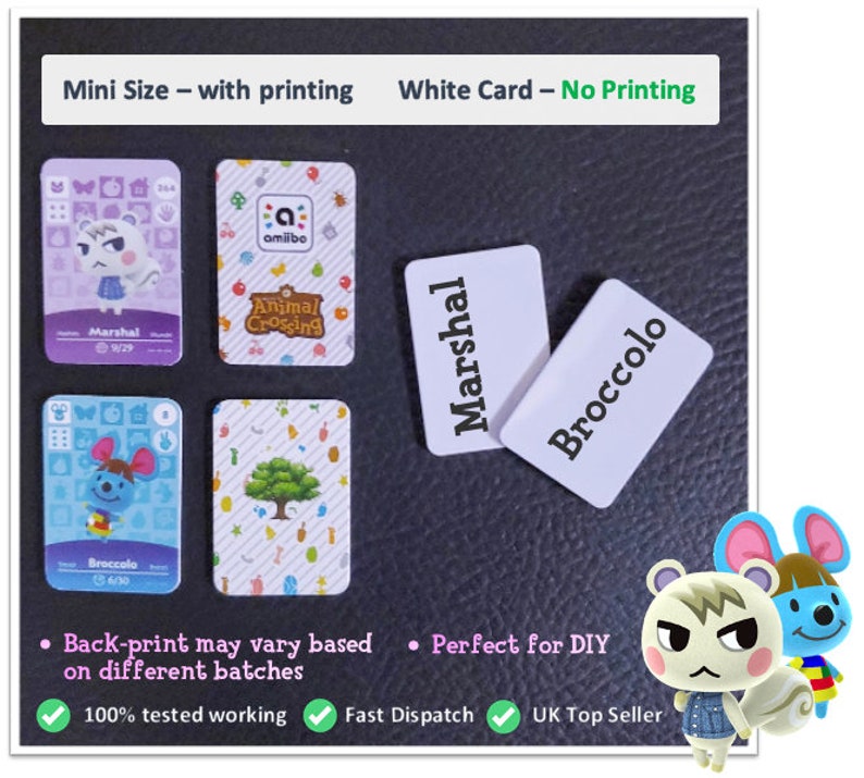 ANY 3 Mini ACNH Amiibo Cards for Animal Crossing New Horizons | Etsy