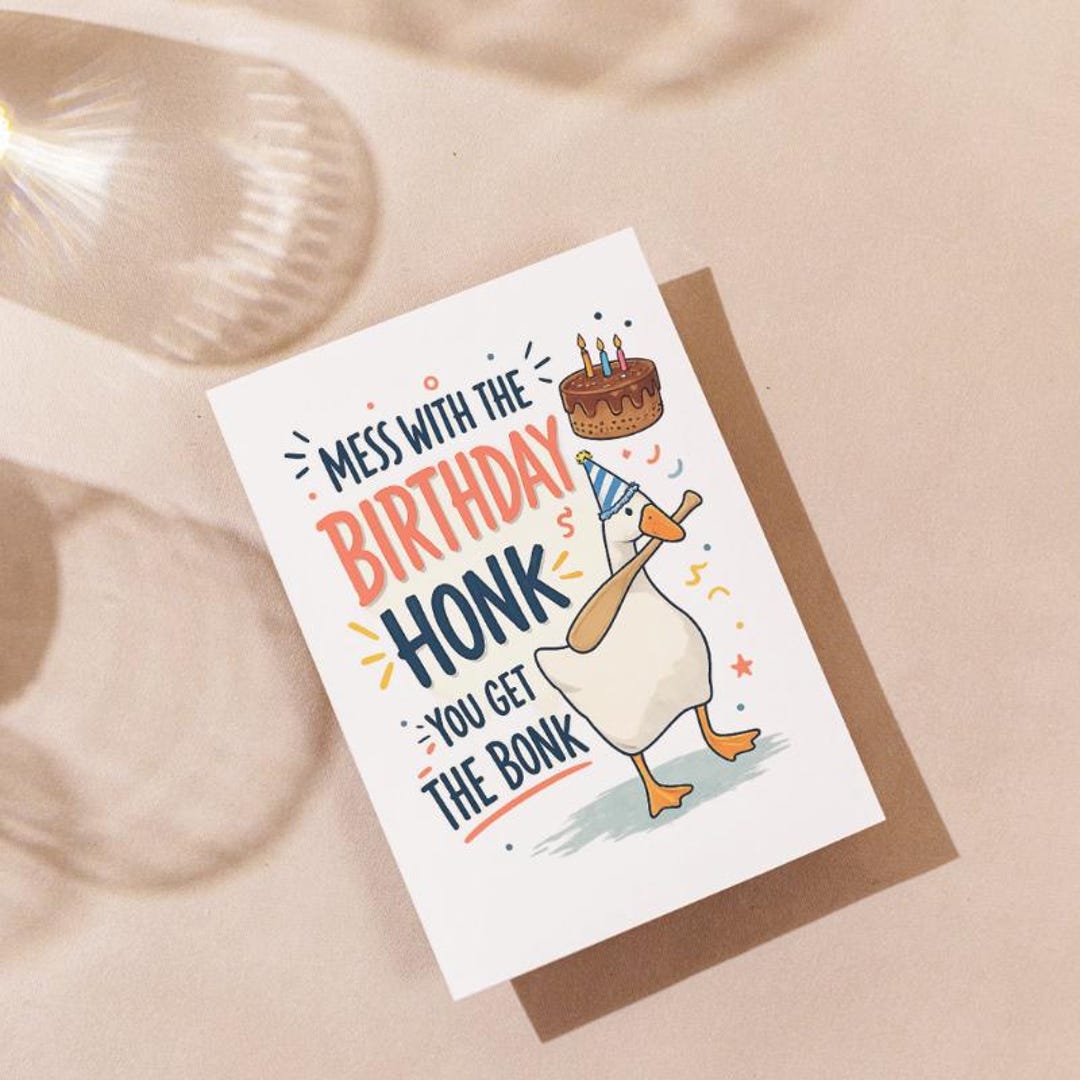 Silly Goose Birthday Card, Funny Meme Card, Animal Pun Birthday Card ...