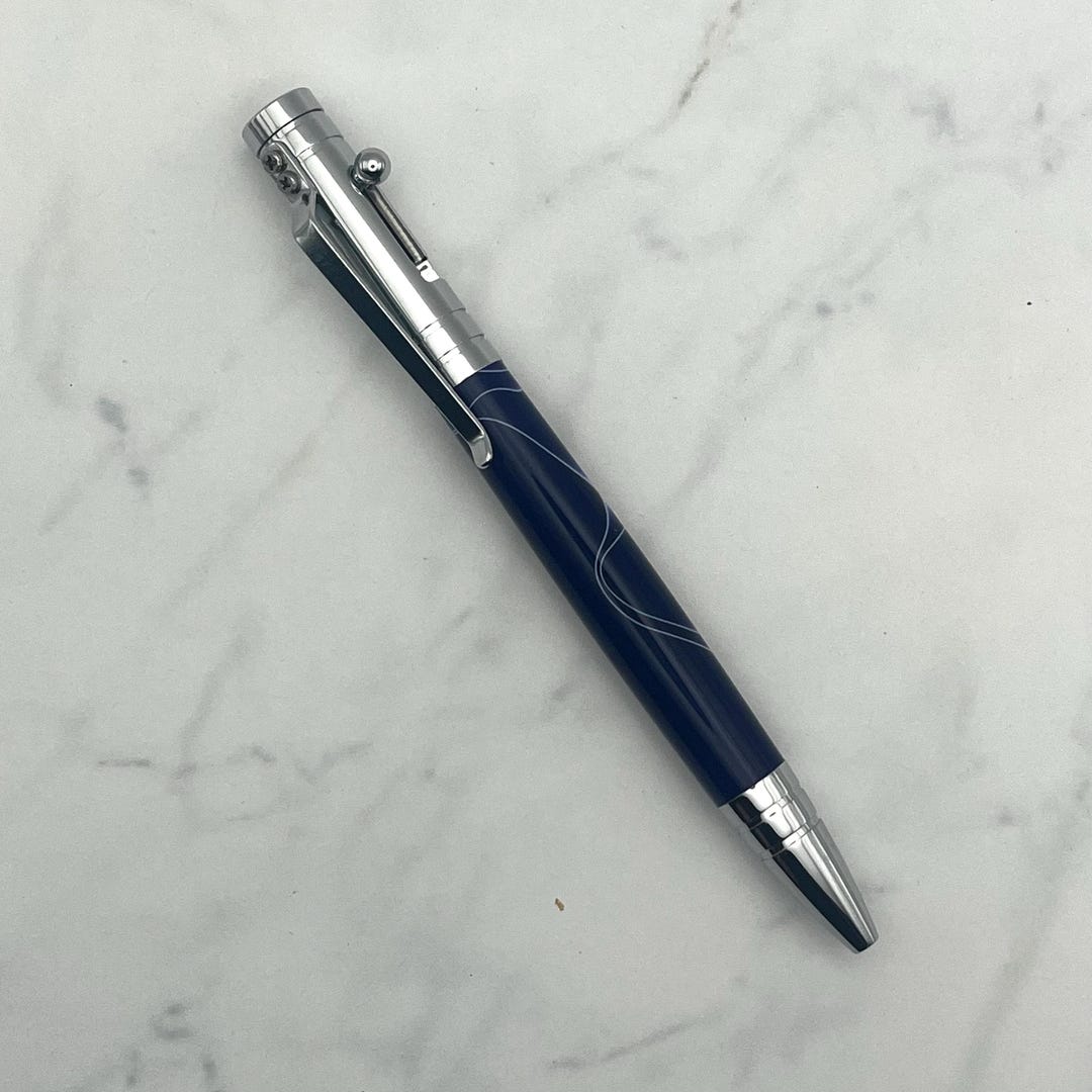 Purple-blue Line Acrylic Bolt-action Pen | Parker-style Refillable Pens ...