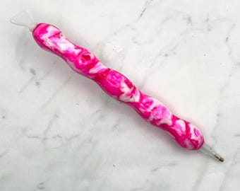 Pink & White Resin Diamond Painting Multi-Placer Drill Pen Tool, Wax Pen for Crystal Rhinestone Crafting Arte