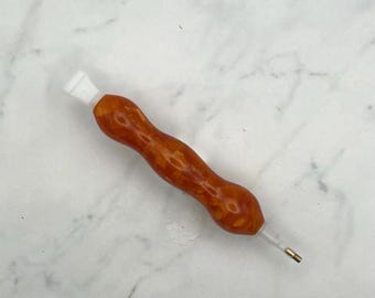 MINI Diamond Art Pen, Acrylic Diamond Painting Pen, Pumpkin Orange Pebble, Wax Pen for Crystal Rhinestone Crafting Art, Gift for Crafters