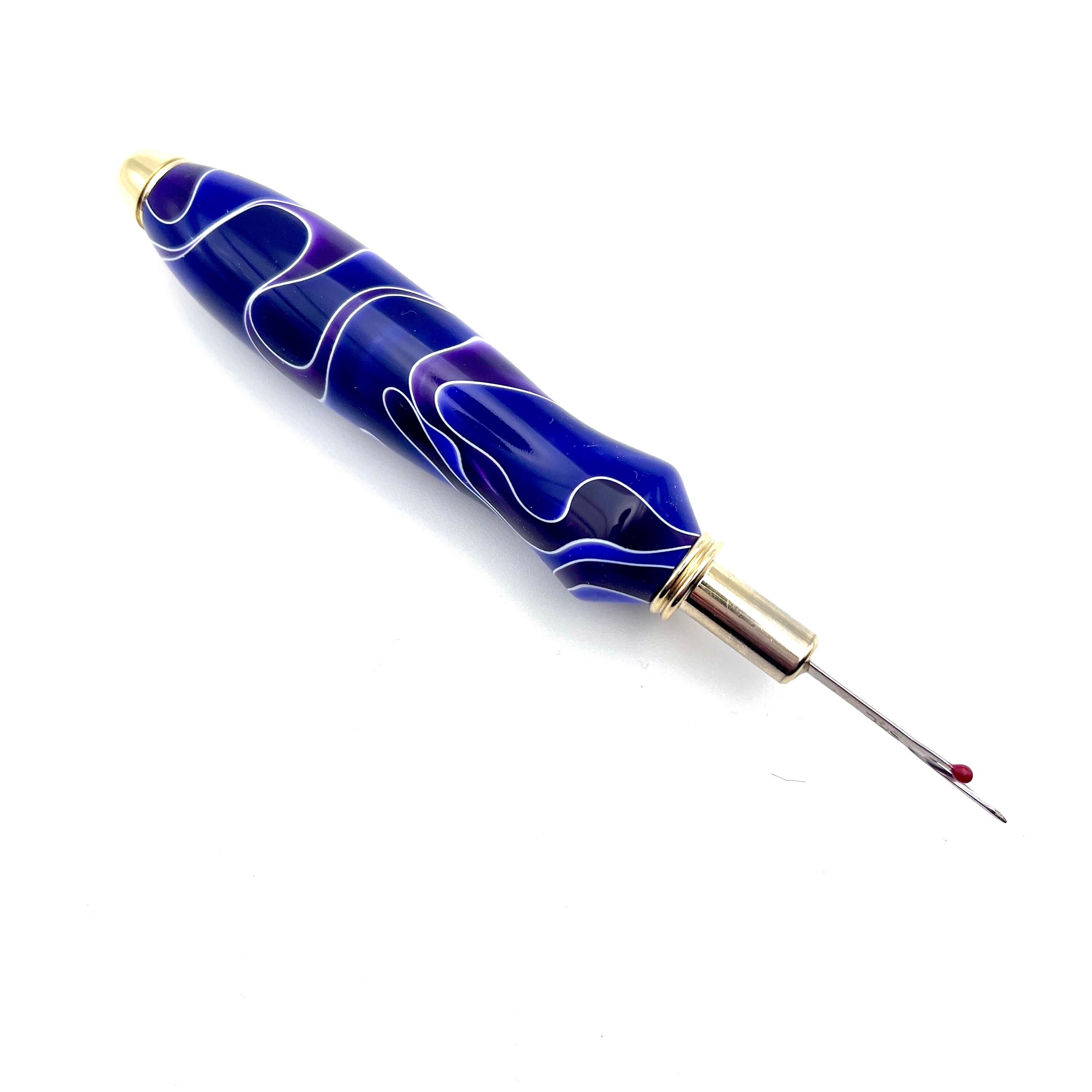 Purple Swirl Single Blade Seam Ripper, Needle Threader