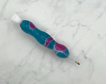 MINI Diamond Art Pen, Acrylic Diamond Painting Pen, Teal & Pink, Wax Pen for Crystal Rhinestone Crafting Art, Gift for Crafters